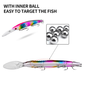 Señuelo de Pesca Tipo Minnow, 12.5g, 15.2cm, Cebo Duro de ABS con Anzuelo Triple para Pesca en Agua Salada y Dulce, Salmón, Pargo - Product Image 4