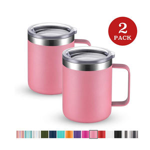 Toptan 12oz 14oz çift duvar yeniden kullanılabilir paslanmaz çelik kahve kupalar bardak özel baskı - Product Image 1