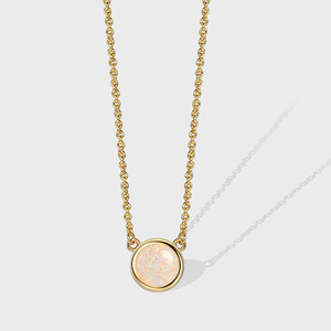 Stylish Classic <b>Copper</b> Geometric Designer Opal Necklace for Women Vintage Religious Claw Setting Hot Sale Anniversaries Pendant - Product Image 4