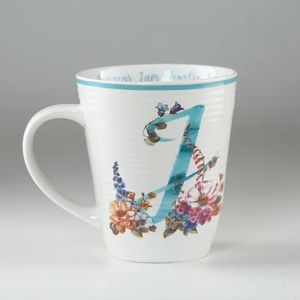 Tazas de porcelana de cerámica a rayas con relieve, tazas de gran capacidad con letras en inglés, regalos de promoción - Product Image 2