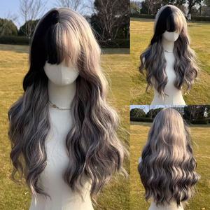 <span class=keywords><strong>Peluca</strong></span> sintética blanca y negra para mujer, <span class=keywords><strong>peluca</strong></span> sintética resistente al calor, adecuada para maquillaje de fiesta de Halloween 401 - Product Image 3