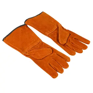 Bester preis hohe qualität gutes material orange kuh geteilt leder schweißen handschuhe