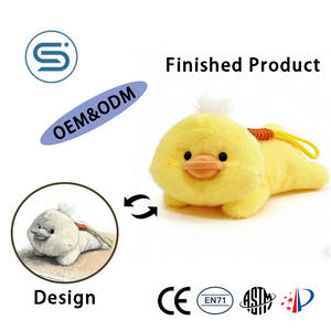 Peluche a forma di anatra in fibra di poliestere, texture morbida, design dettagliato, cuciture resistenti, adatto per il gioco al coperto - Product Image 1