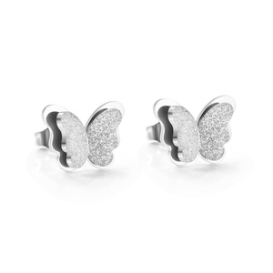 Boucles d'oreilles papillon mignonnes et personnalisables pour femmes, breloques en acier inoxydable, vente en gros, pour enfants - Product Image 2