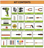 Perceuse à percussion sans fil sans balais 21V 300W 45N.m 0-400/1400 tr/min Mandrin 3/8 po 10 mm 108 pièces Double batteries 1,5 Ah + Chargeur Faible MOQ