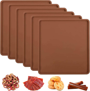 Feuilles de cuisson en silicone réutilisables antiadhésives résistantes aux hautes températures avec bords pour déshydrateur, idéales pour fruits, viande et légumes - Product Image 1