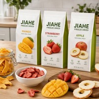 Sacs à fermeture éclair mats à fond plat JIAHE, résistants à l'humidité, imprimés sur mesure, de qualité alimentaire, pour fruits lyophilisés et snacks