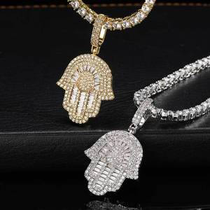 จี้รูปฝ่ามือประดับเพชรโมอิสซาไนต์เกรดพรีเมียม VVS ชุบทอง 14K เงินแท้ S925 สไตล์ฮิปฮอป แร็ปเปอร์ บลิงค์ เครื่องประดับคุณภาพสำหรับผู้ชาย - Product Image 3
