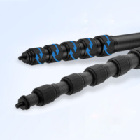 Nouveauté 2.6m force noir en Fiber de carbone stabilisateur pôle télescopique en Fiber de carbone personnalisé avec capuchon