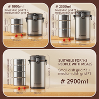 84OZ Thermos Lunchbox BPA-frei Zweistufig 3-Schicht Edelstahl Isolierter Thermobehälter Lebensmittelbehälter Erhitzbar