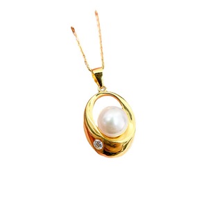 Pendentif DIY en or blanc S925 avec support vide pour perle ronde de 11-12 mm pour collier cache-cernes, accessoire avec matériau principal or 30852 - Product Image 5