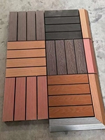 Dalles de terrasse en WPC plastique imperméables, ignifuges, écologiques, garantie 5 ans pour usage extérieur, installation facile, emboîtables