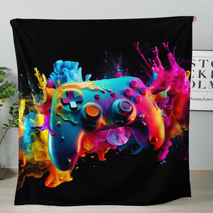 Manta de Terciopelo de Coral Estampada Digital en 3D, Vintage, Alegre, a Rayas, Ecológica, Gruesa, para Sofá y Viajes, para las Cuatro Estaciones - Product Image 4