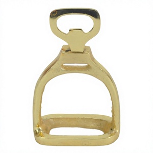 Artículos de Regalo de Lujo: Abridor de Botellas con Forma de Estribo de Caballo, Estilo Ecuestre, Fundido a Mano, Color Dorado, Decorativo - Product Image 1