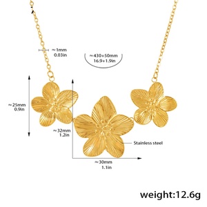 Moda impermeable 18K oro PVD plateado Acero inoxidable Metal colgante <span class=keywords><strong>collar</strong></span> textura moda impermeable <span class=keywords><strong>Collar</strong></span> joyería conjunto - Product Image 5