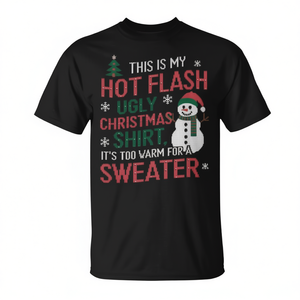 T-shirt de Noël moche et amusant pour femmes en ménopause – Cadeau promotionnel idéal pour amis et famille - Product Image 2