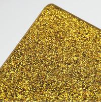 Feuilles acryliques à paillettes dorées 1220x2440mm Feuilles de plexiglas à paillettes dorées claires pour décoration de bricolage