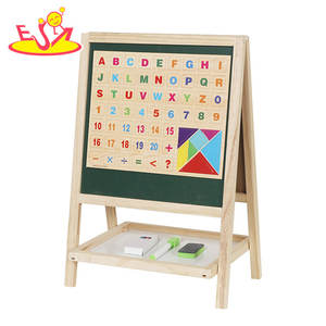 لوح فني خشبي مزدوج الوجهين للأطفال-حامل رسم ورسم مغناطيسي مع السبورة والسبورة البيضاء W12B315 - Product Image 3