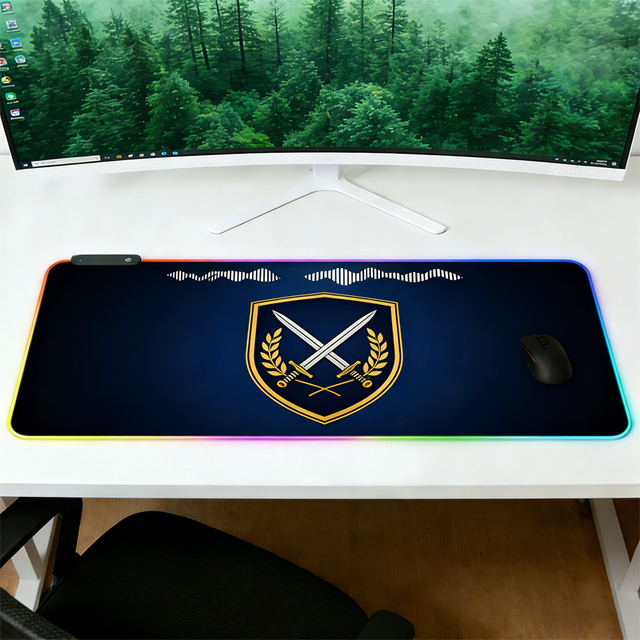 RGB Desk Mat Sublimation Custom Logo Print Creative Computer Accessories Extended Mousepad Gaming RGB Mouse Pad With Usb Hub