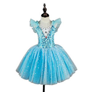 Maillot de Ballet con Lentejuelas Brillantes para Niñas, Vestido Maxi de Tul Rosa y Azul para Fiesta de <span class=keywords><strong>Navidad</strong></span>, Disfraz para Competencia de Danza Lírica Infantil - Product Image 6