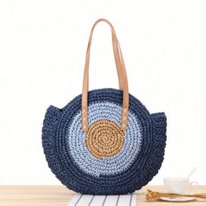 Wholesale Round Single Shoulder Paper Rope Woven <b>Bag</b> Seaside Vacation <b>Large</b> Capacity Women <b>Beach</b> Straw <b>Bag</b> - Product Image 1