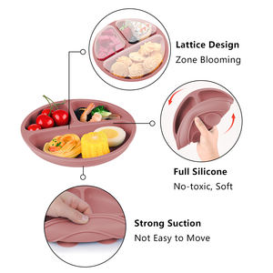 BPA gratuit nouvellement né Essentials enfants alimentation aspiration divisée bébé plaque, aliments de qualité bébé nourriture - Product Image 4