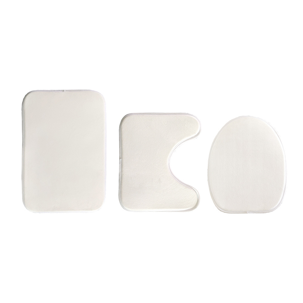 Tappetini per sublimazione tappetino antiscivolo bagno stampabile Set di tre pezzi tappetini per tappeto domestico sublimazione esterna antiscivolo in bianco