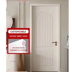 Porte en bois massif blanc sur mesure ChaoFan, design français vintage, style moderne, insonorisée, imperméable, finitions de qualité, pour chambre à coucher - Product Image 5