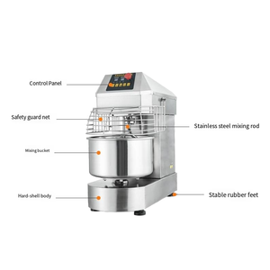 Precio al por mayor, proveedor personalizado, amasadora de masa en espiral automática de acero inoxidable de 20L con cabezal inclinable para encimera, nueva, para pan y harina - Product Image 5