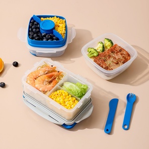 Portable Transparent PP5 Children's Food <b>Storage</b> Box Household Fruit Crisper with <b>Collapsible</b> Lid Refrigerator Keep Fresh Box - Product Image 1