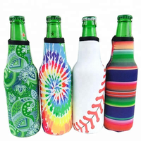Manchon isotherme léger en néoprène pour bouteille de bière, support de bouteille isolé, motif imprimé personnalisé, housse pour boisson, fête en plein air