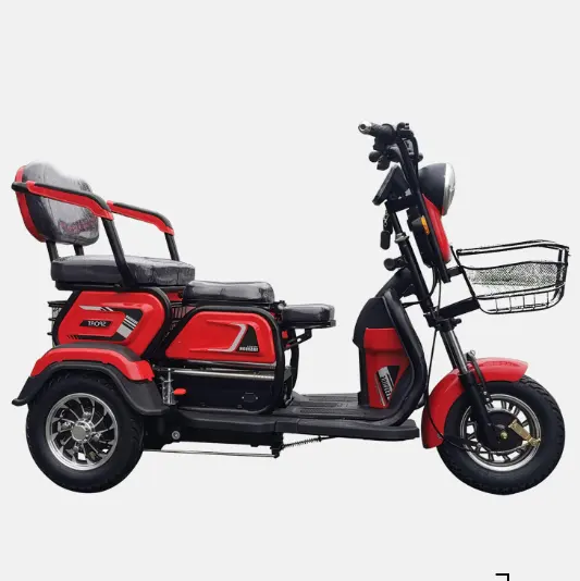 Triciclo eléctrico de pasajeros para adulto, 3 ruedas, motocicleta de tres ruedas
