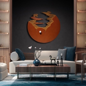 100% fatto a mano Glam Luxury Wall 3D Artwork Painting astratto 3D rilievo geometrico in legno intaglio decorazioni per la casa arte della parete - Product Image 3