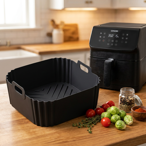 Panier de cuisson carré en silicone réutilisable de qualité alimentaire, personnalisable, pour friteuse à air, idéal pour la maison et la cuisine, écologique, directement de l'usine - Product Image 1