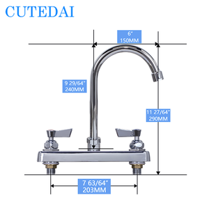 Signature 2 manijas giratorias cuello de cisne <span class=keywords><strong>grifo</strong></span> de <span class=keywords><strong>cocina</strong></span> cromado con arandela manijas de hoja de latón Material de latón de alta calidad - Product Image 2