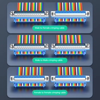 Cable plano crimpado personalizado sin soldadura, con conectores macho y hembra para puertos serie DB9, DB15, DB25, DB37