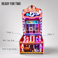 Machine de jeu d'arcade à monnayeur colorée et très demandée pour enfants et adultes, avec jeu de tir et de lancer de balles, type loterie de parc