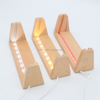 Base de veilleuse à LED en bois personnalisée en forme de U Base de lampe en bois de 6 pouces avec alimentation par batterie Forme rectangulaire
