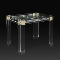 Table de jeu de luxe carrée en acrylique de style italien avec cartes RFID pour divertissement familial, Tic-Tac-Toe, Backgammon, personnalisable