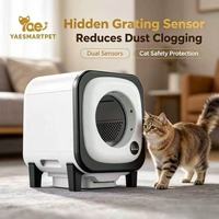 Bac à litière automatique intelligent pour chat avec contrôle par application, caméra intégrée, extracteur d'odeurs, capteurs anti-pincement, grille anti-poussière, capacité 72L
