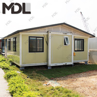 Maison préfabriquée modulaire pliable de luxe à 2 ou 3 chambres, bureau personnalisé, maison préfabriquée en acier extensible