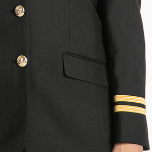 แจ็คเก็ตนักบินแบบตะวันตก กระดุมแถวเดียว คุณภาพสูง สำหรับสุภาพสตรี สีดำ ชุดยูนิฟอร์มนักบินสายการบิน - Product Image 6