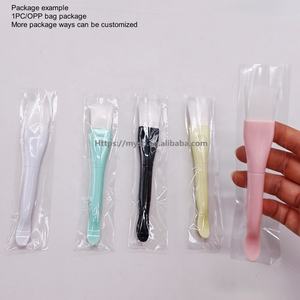 อุปกรณ์สปาเสริมความงามแบบทำมือแปรงรูปไข่ขนนุ่มแปรงมาส์กหน้าคู่สีขาวพร้อมช้อนตัก - Product Image 5