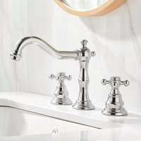 Robinet mélangeur double poignée HONGDEC en laiton pour lavabo, robinet de lavabo à poser pour hôtel, appartement, villa, projet