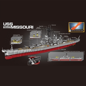 Bộ xếp hình lắp ráp mô hình chiến hạm USS Missouri XINGBAO NEW 06030 2631 chi tiết, thuộc dòng quân sự. - Product Image 6