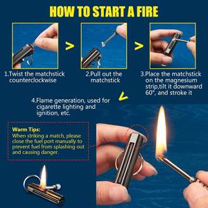 Wholesale Portable Camping Metal Gas Cigarette <b>Lighter</b> with KeyChain-Windproof for Giveaways - Product Image 4