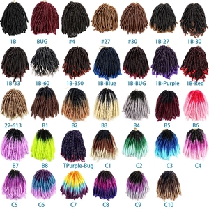 8 pollici Passion Twist uncinetto capelli a spirale treccia uncinetto treccia Passion Twist Extension capelli sintetici - Product Image 2