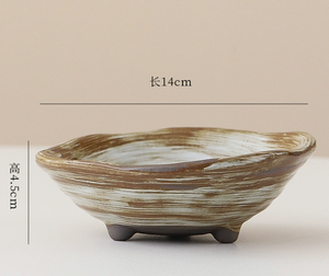 Pot de fleurs en céramique émaillée, style nordique, luxe léger, motif arbre de Noël créatif, texture feuille, écologique, pour plantes vertes - Product Image 4