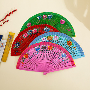 Nicro Nouveauté <span class=keywords><strong>Éventail</strong></span>s à main de style <span class=keywords><strong>espagnol</strong></span> pour la danse <span class=keywords><strong>flamenco</strong></span>, faits à la main, impression florale, artisanat en bois, cadeaux promotionnels - Product Image 1