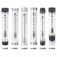 Rotameter Akrilik Transparan Silinder Seri KIO Z400 PP/304SS Sambungan Ulir Skala Ganda GPM/LPM In-Line
